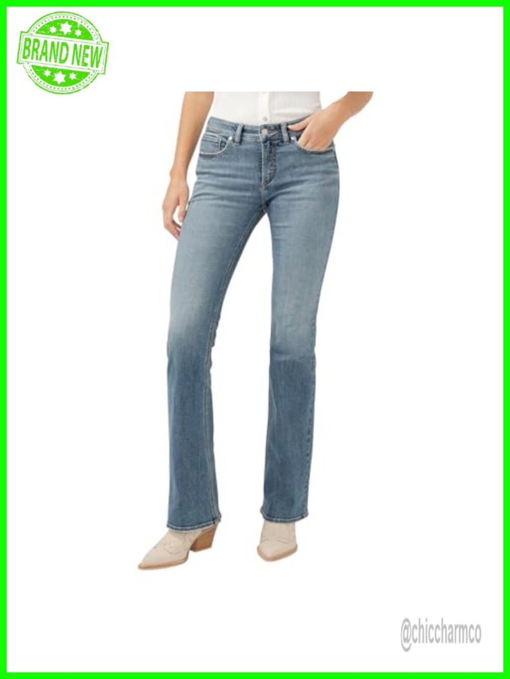 Low Rise Flare Jeans Power Stretch Flared Leg Denim